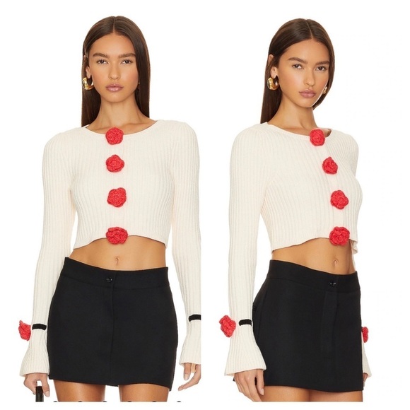 New! Revolve For Love & Lemons Rose Bud Roxana Cardigan 🌹 Small 🌹NWOT - Picture 1 of 16